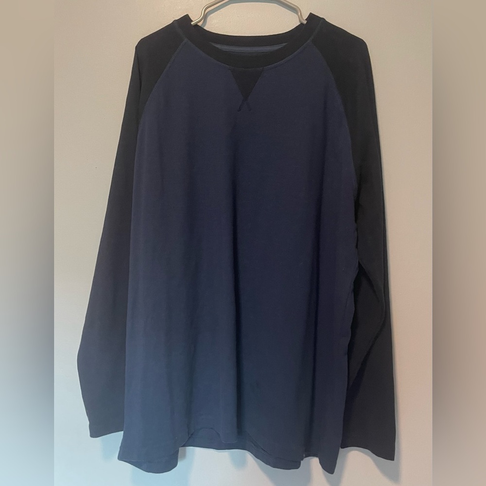 Men’s Eddie Bauer Two Tone Blue Long Sleeve Tee Sz XXL